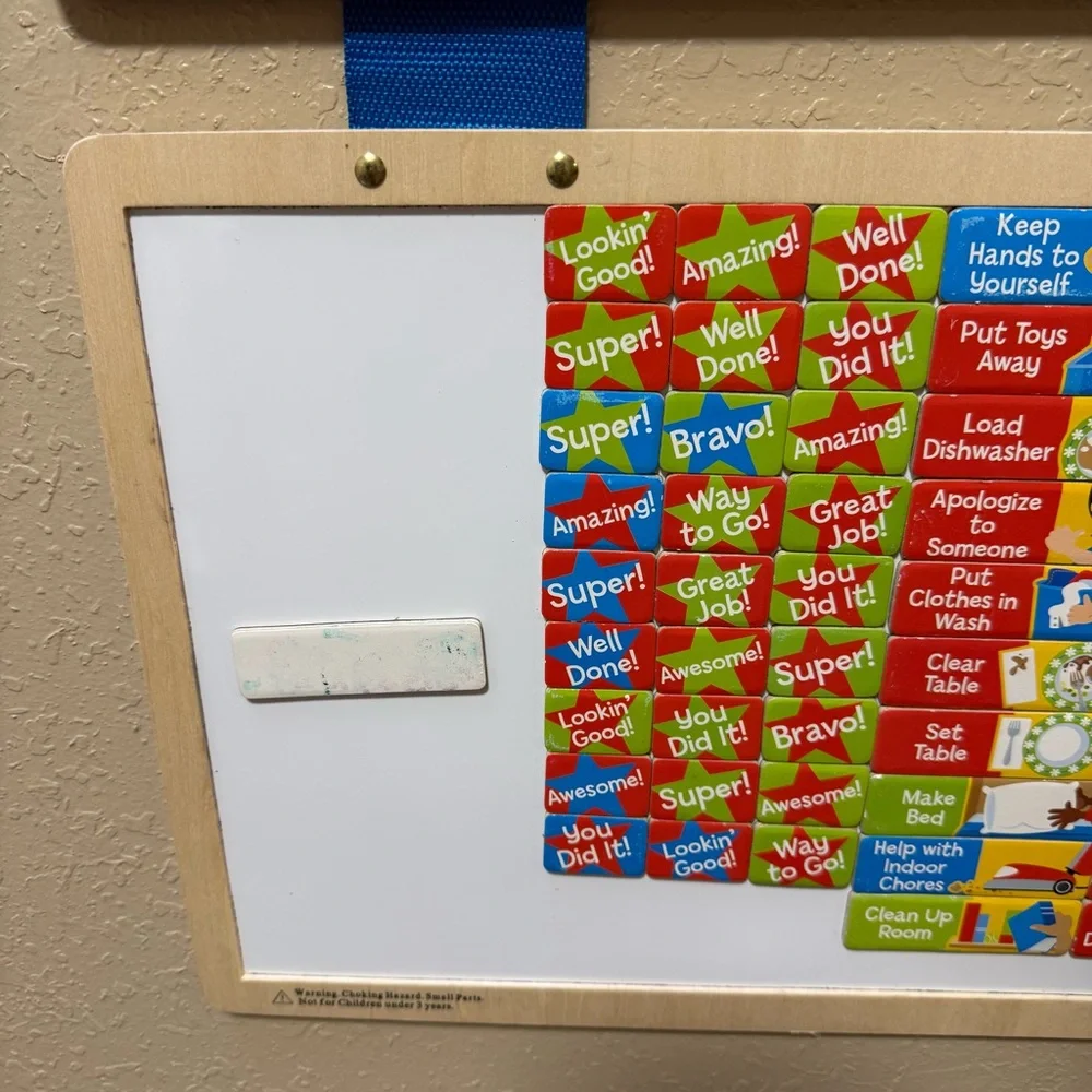 Melissa and Doug Hanging Wooden Magnetic Responsibility Chart Montessori Learn